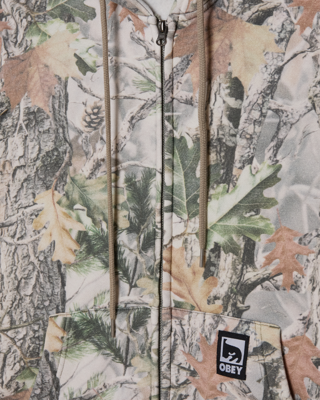 Obey Post Zip Hood Dusty Vintage Wood Camo