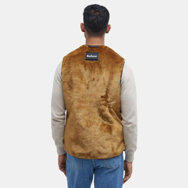 Barbour Warm Pile Zip-In Liner Vest Classic Brown