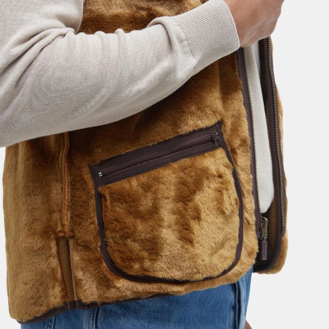 Barbour Warm Pile Zip-In Liner Vest Classic Brown