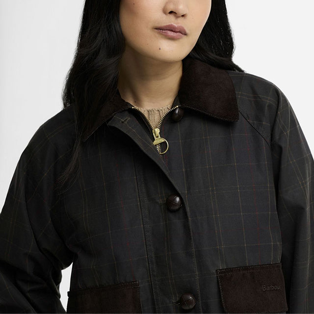 Barbour Adina Checked Wax Olive