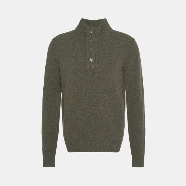 Barbour Essential Elbow Patch Jumper Seaweed