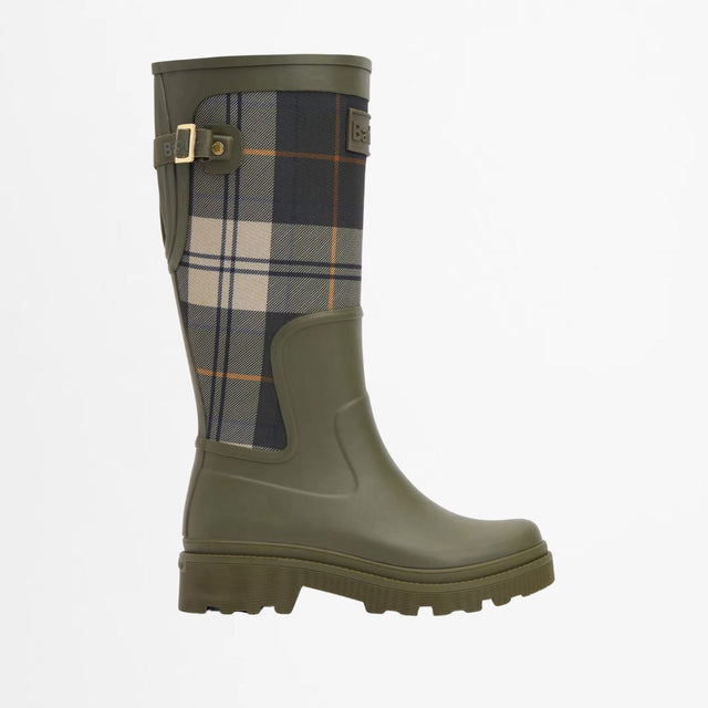 Barbour Dena Wellington Boots Olive/Ancient Tartan
