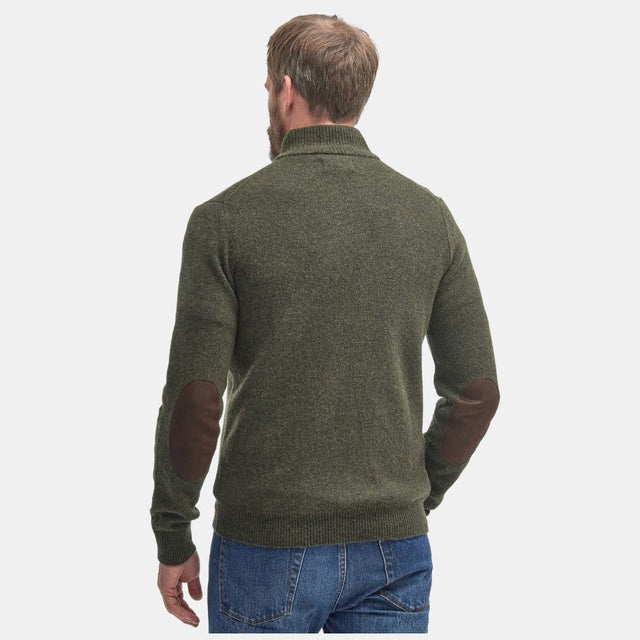 Barbour Essential Elbow Patch Jumper Seaweed