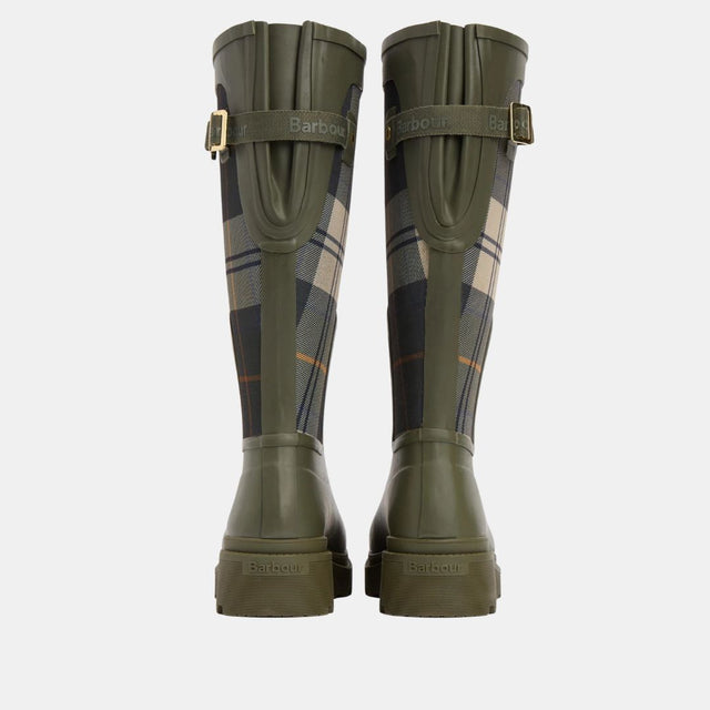 Barbour Dena Wellington Boots Olive/Ancient Tartan