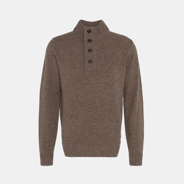 Barbour Essential Elbow Patch Jumper Dark Stone