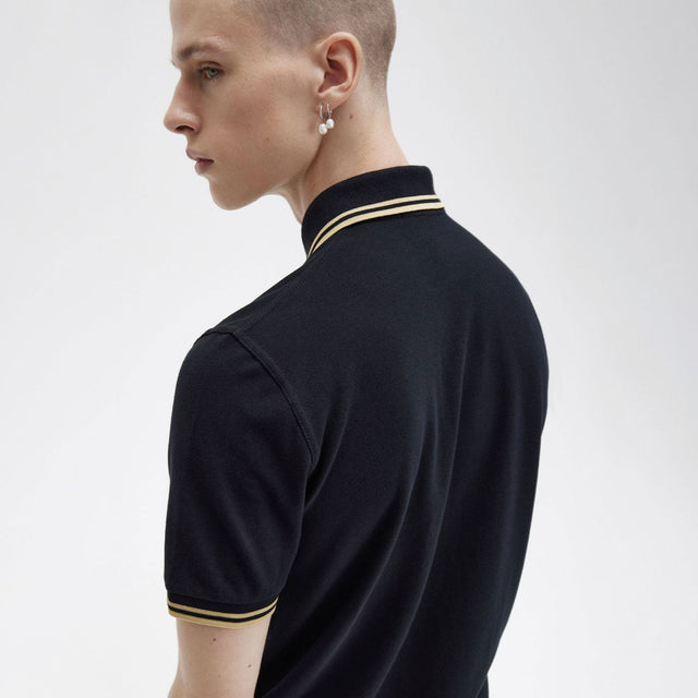 Fred Perry Polo M12 Black & Champagne