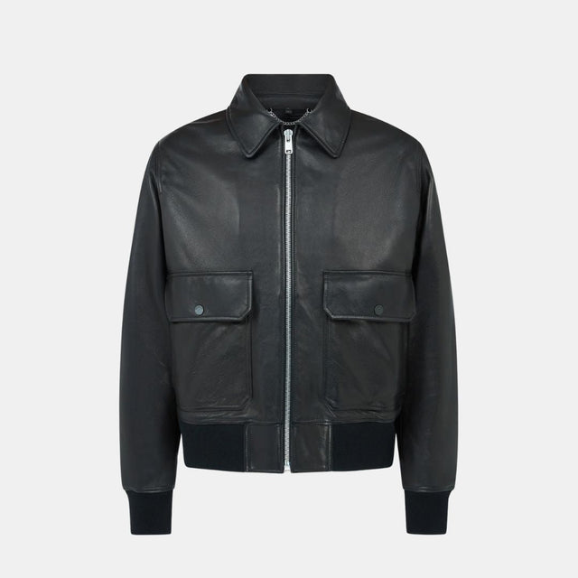 Belstaff Pilot Jacket Lamb Leather Black