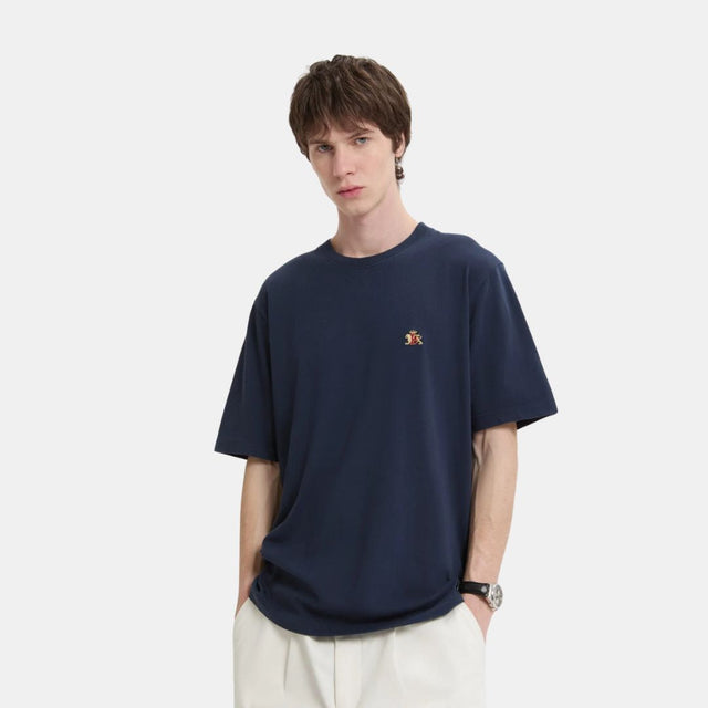 Baracuta Icon Logo Embroidered Tee Navy