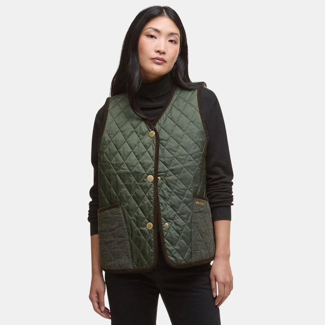 Barbour Enid Gilet Vest Olive & Ancient Tartan