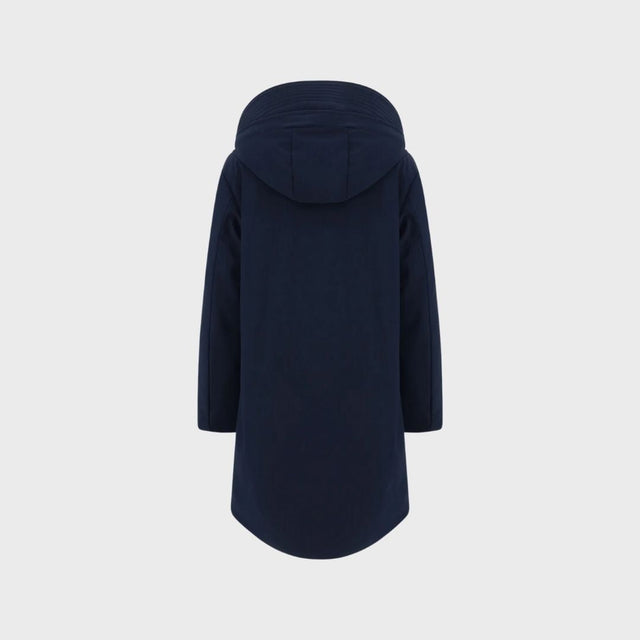 Woolrich Women's Firth Down Hooded Trench Melton Blue