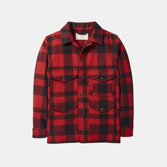 Filson Mackinaw Wool Cruiser Jacket Red Black Plaid