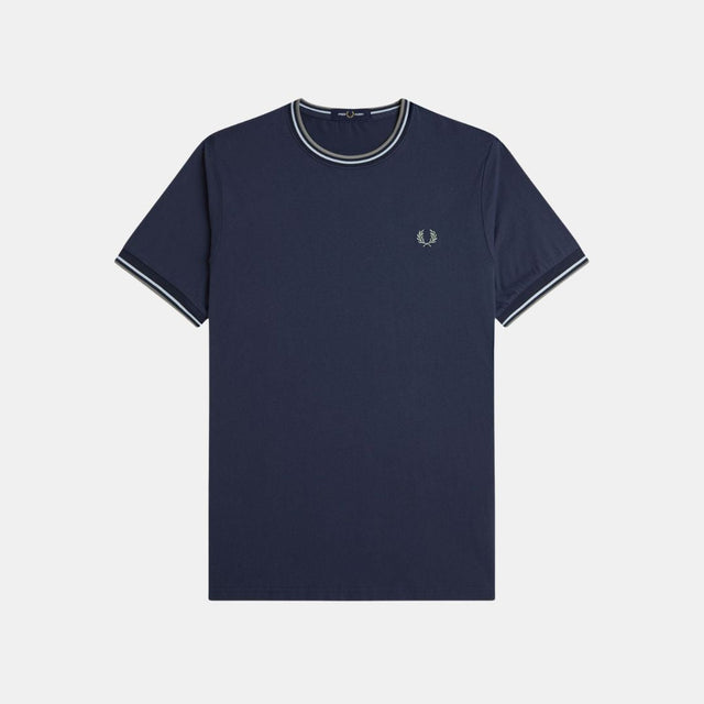 Fred Perry T-Shirt Twin Tipped Dark Airforce Light Ice Bay Leaf