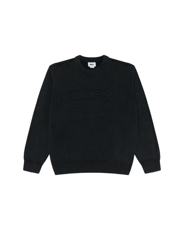 Obey Fade Wash Speed Logo Sweater Digital Black Faded Wash