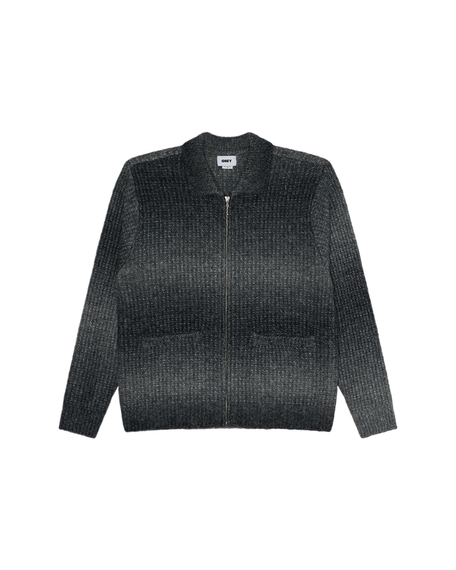 Obey Anton Gradient Cardigan Charcoal Multi