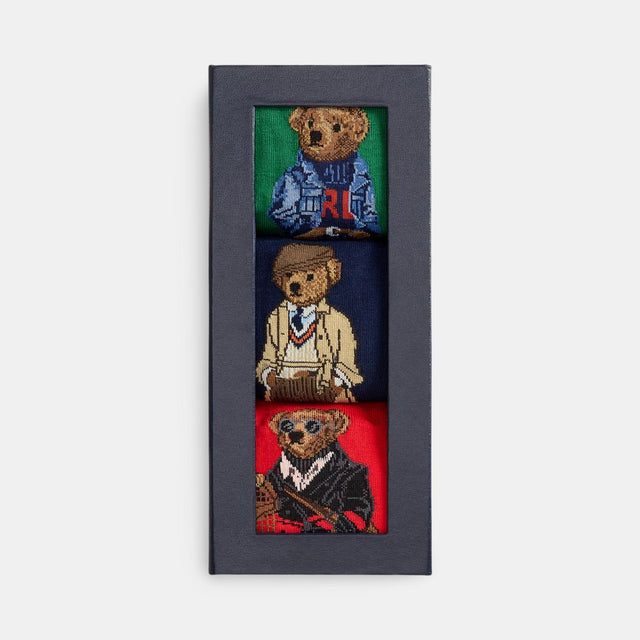 Polo Ralph Lauren Polo Bear Trouser Sock 3-Pack Gift Set Green/Navy/Red