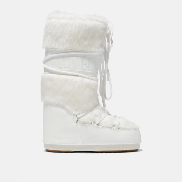 Moon Boot Icon Faux Fur Optical White