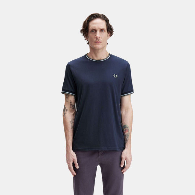 Fred Perry T-Shirt Twin Tipped Dark Airforce Light Ice Bay Leaf