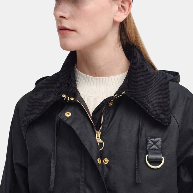 Barbour Reighton Spey Waxed Jacket Classic Black