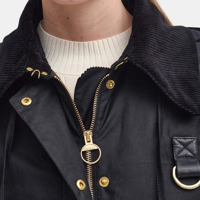 Barbour Reighton Spey Waxed Jacket Classic Black