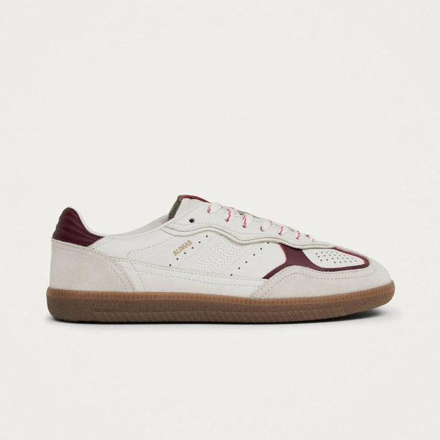 Alohas 490 Rife Grain White Burgundy Leather Sneakers