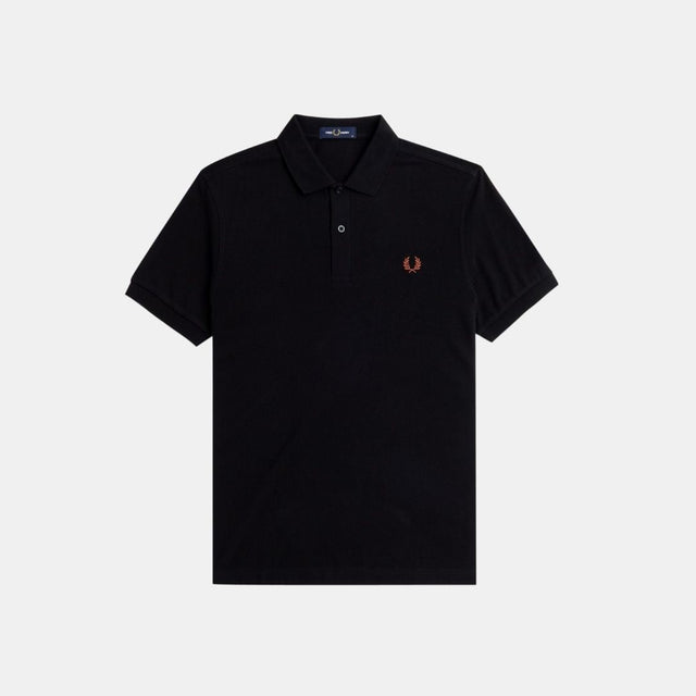 Fred Perry M6000 Plain Shirt Black & Whisky Brown