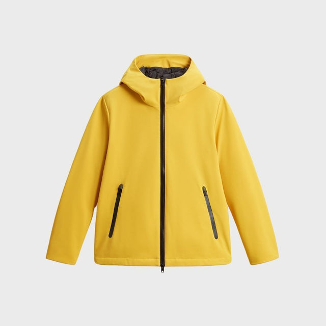 Woolrich Men's Pacific Jacket in Tech Softshell Lemon Curry