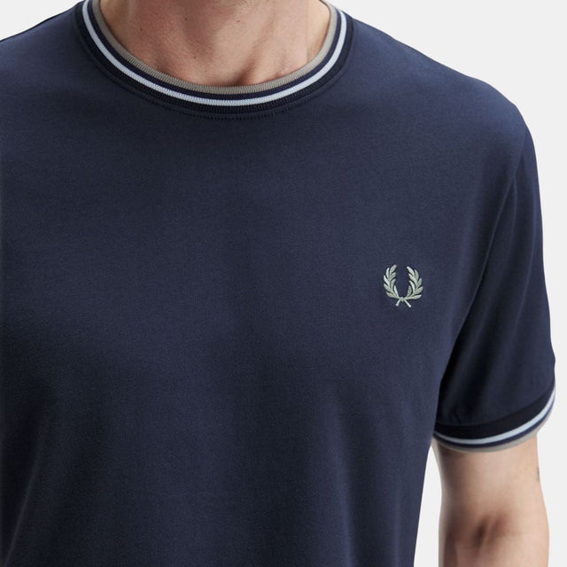 Fred Perry T-Shirt Twin Tipped Dark Airforce Light Ice Bay Leaf