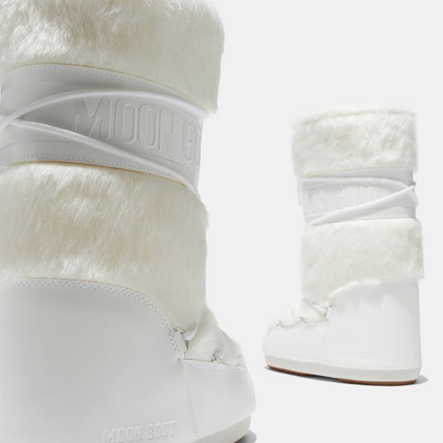 Moon Boot Icon Faux Fur Optical White