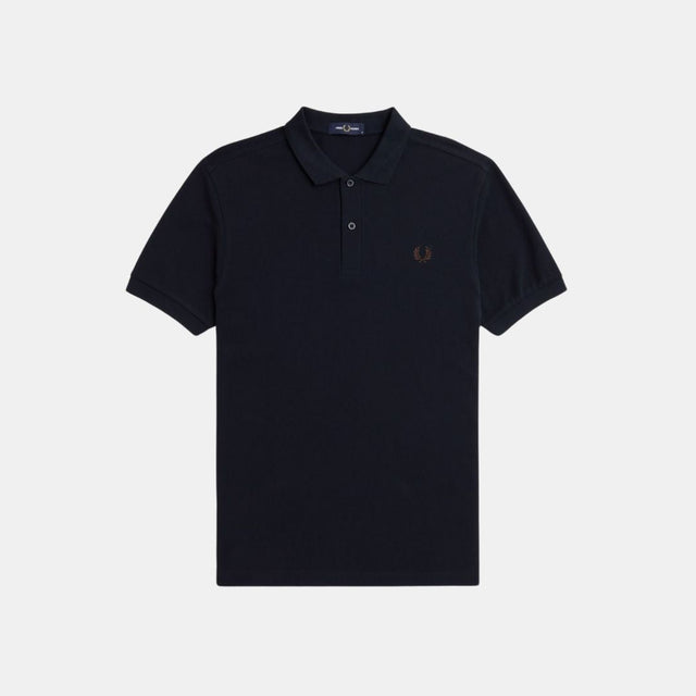 Fred Perry M6000 Plain Shirt Navy & Carrington Brick