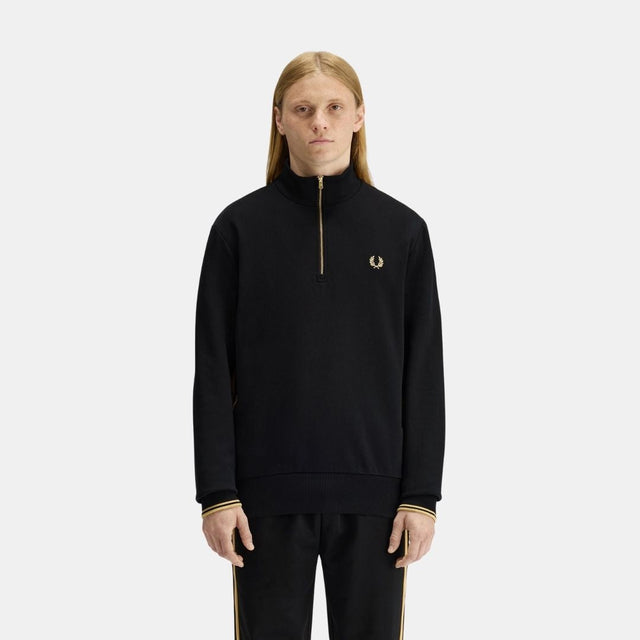 Fred Perry Stripe Tape Track Jacket Black/Champagne