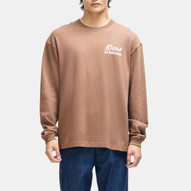 Deus Ex Machina Harajuku Sign Ls Tee Bison Brown