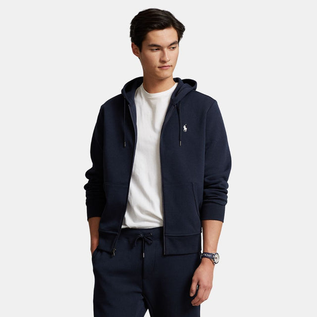 Ralph Lauren Double-Knit Full-Zip Hoodie Aviator Navy