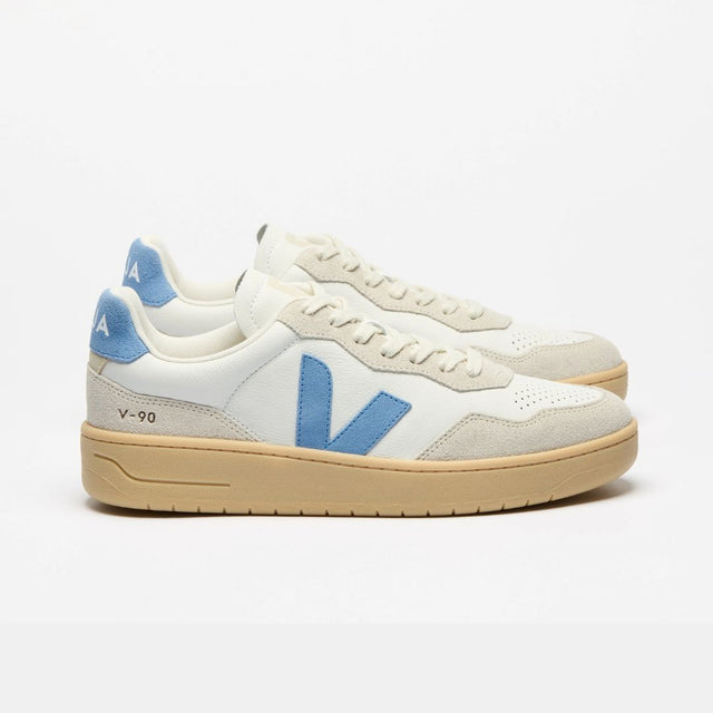 Veja Women's V-90 Leather White Aqua Natural
