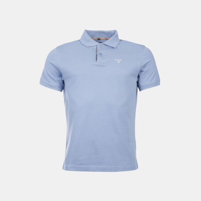 Barbour Tartan Pique Polo Shirt Sky Marl
