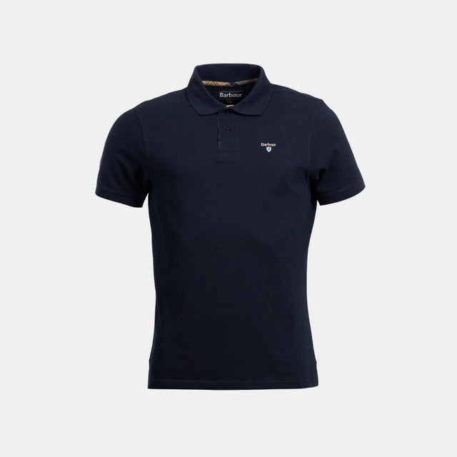Barbour Tartan Pique Polo Shirt New Navy