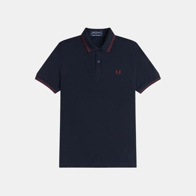 Fred Perry M12 Polo Navy-Dark Red
