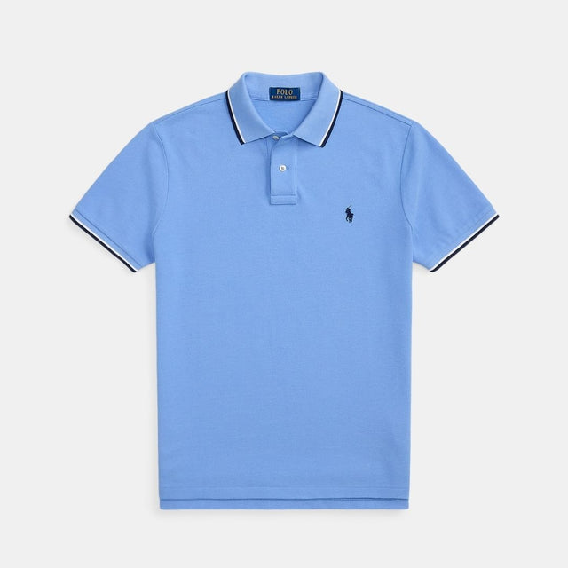 Polo Ralph Lauren Custom Slim Fit Mesh Polo Shirt Blue