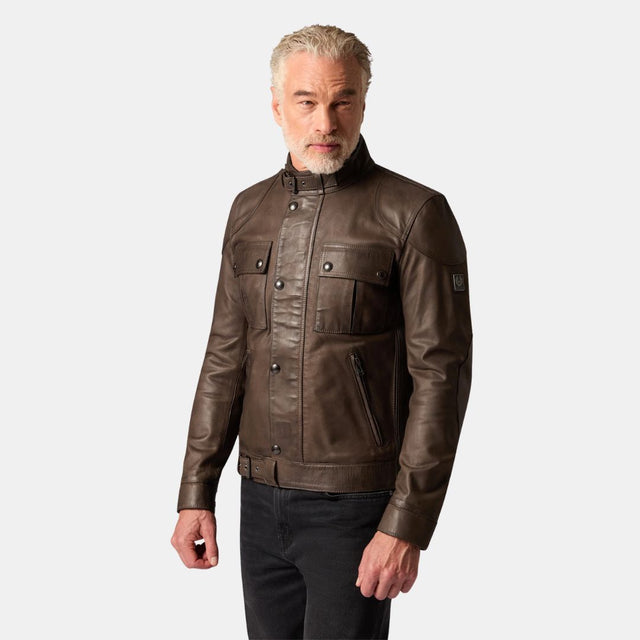 Belstaff Seasonal Gangster Jacket Dark Dusty Taupe
