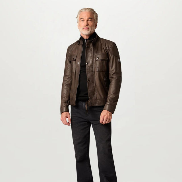 Belstaff Seasonal Gangster Jacket Dark Dusty Taupe