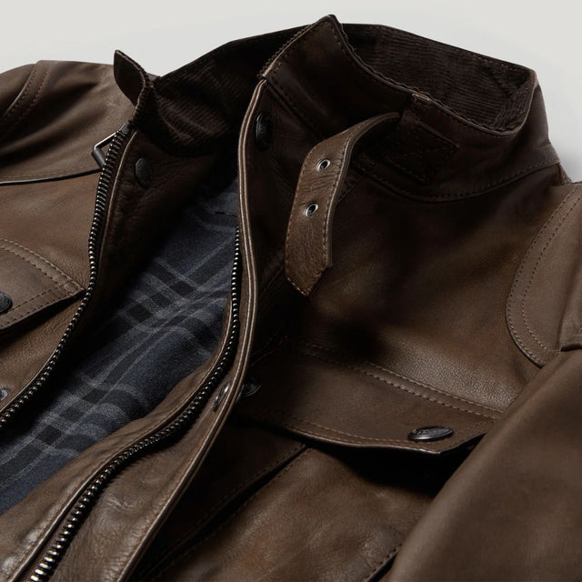 Belstaff Seasonal Gangster Jacket Dark Dusty Taupe