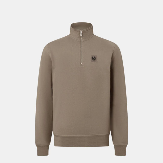 Belstaff Quarter Zip Sweatshirt Dusty Taupe