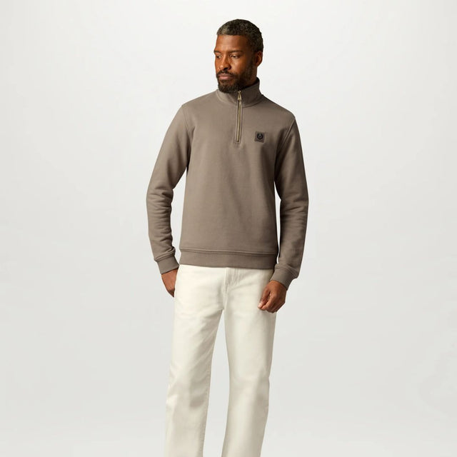 Belstaff Quarter Zip Sweatshirt Dusty Taupe
