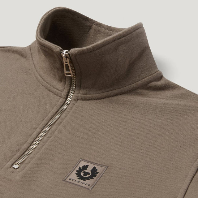 Belstaff Quarter Zip Sweatshirt Dusty Taupe