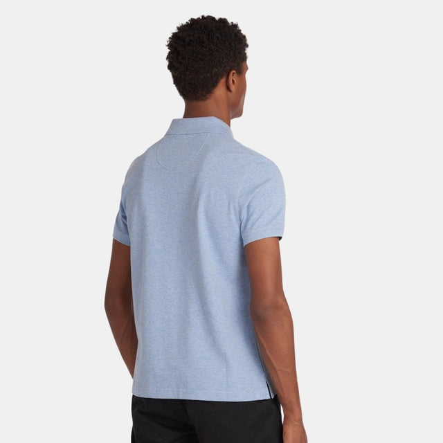 Barbour Tartan Pique Polo Shirt Sky Marl