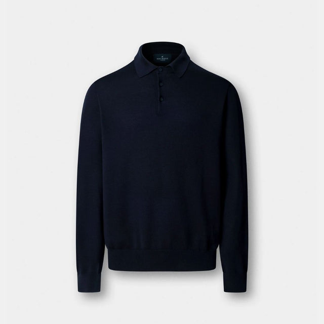 Hackett London Stop Start Ls Polo Midnight Blue