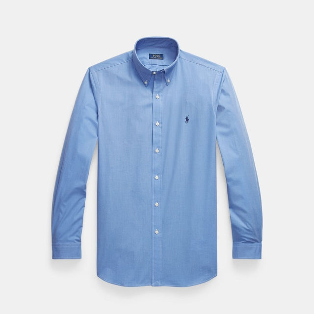 Polo Ralph Lauren Custom Fit Stretch Poplin Shirt Blue End On End
