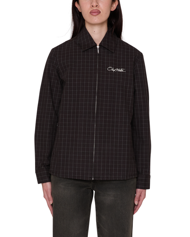 Obey Dana Shirt Jacket Brown Multi