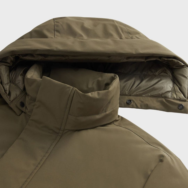 Woolrich Men's Stretch Nylon Jacket With Padding And Removable Hood Dark Green