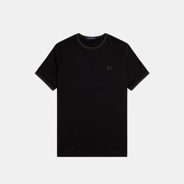 Fred Perry T-Shirt Twin Tipped Black & Court Green