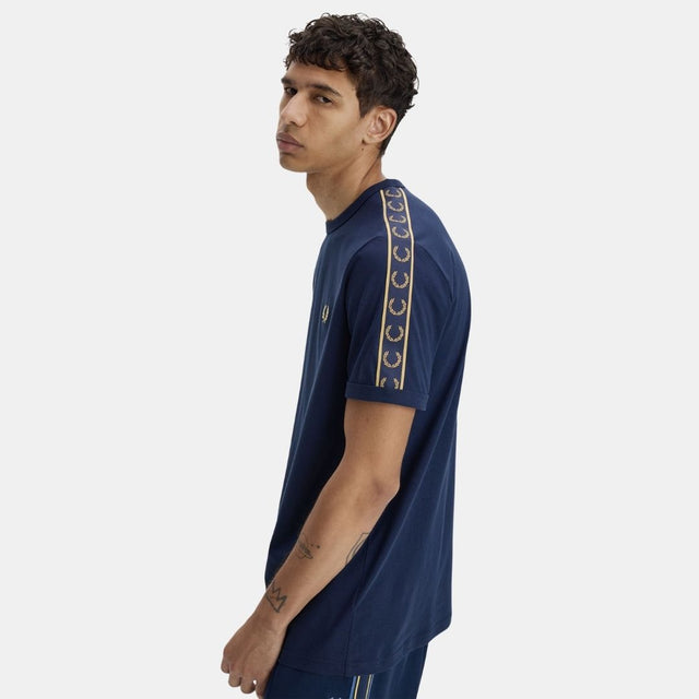 Fred Perry Contrast Tape Ringer Tennis Blue/Champagne